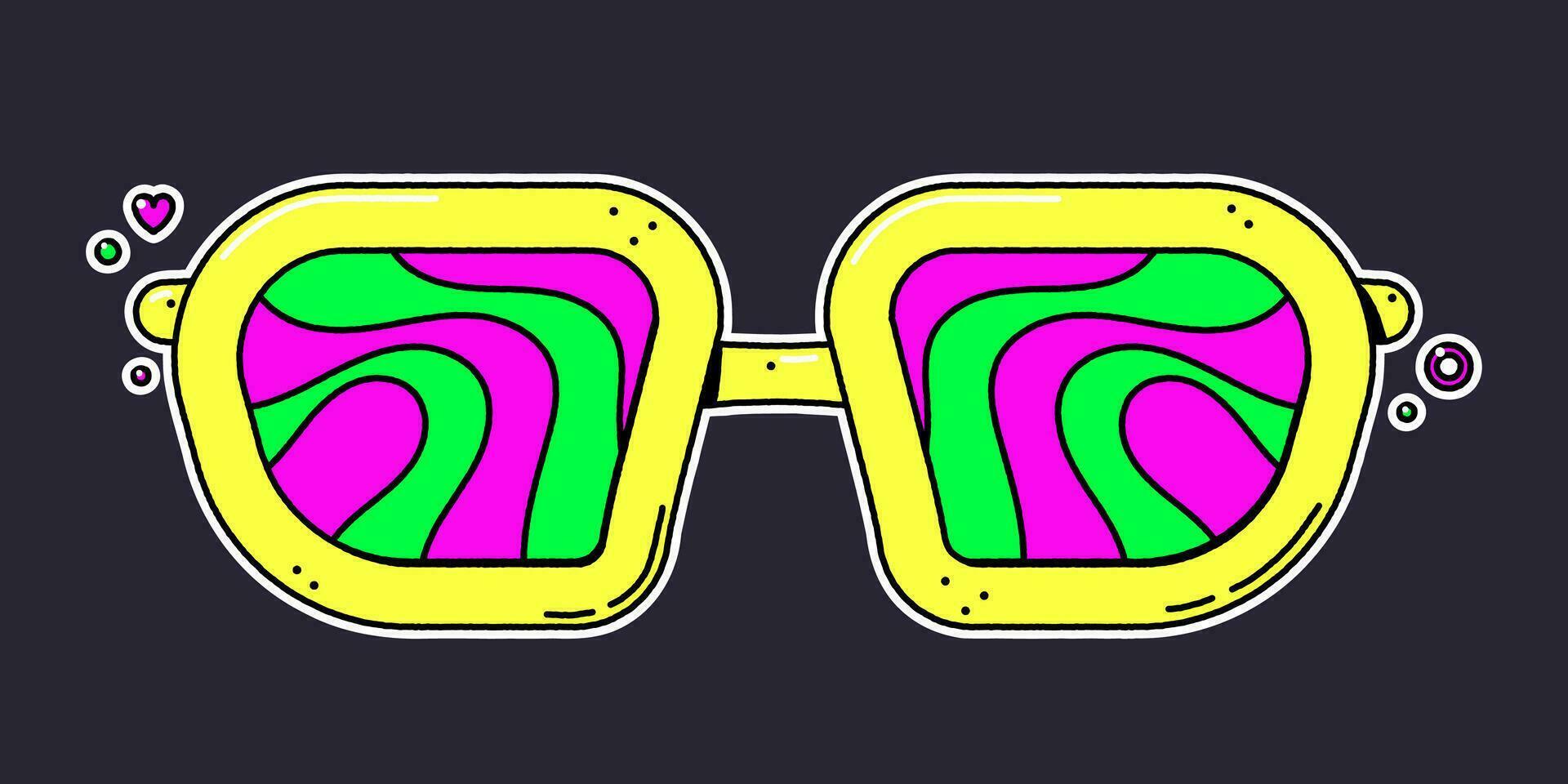 hippy boho estilo lentes. vector