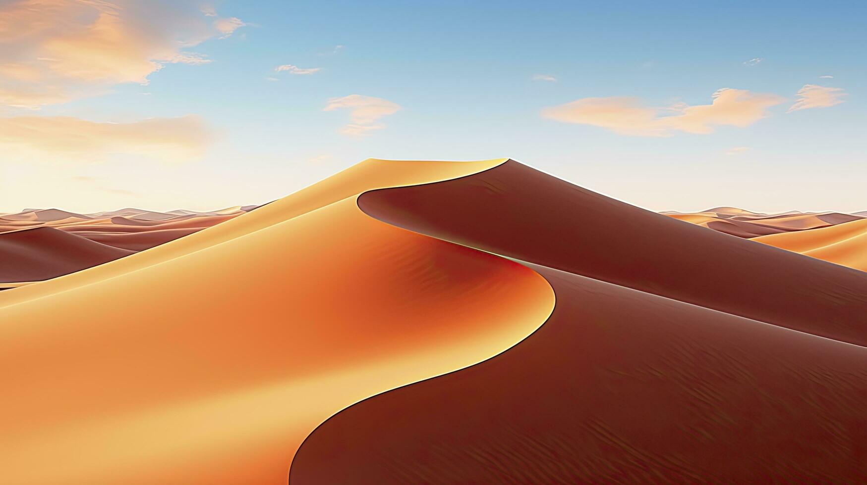 AI generated Desert with magical sands and dunes as inspiration for exotic adventures in dry climates.  AI Generated. photo