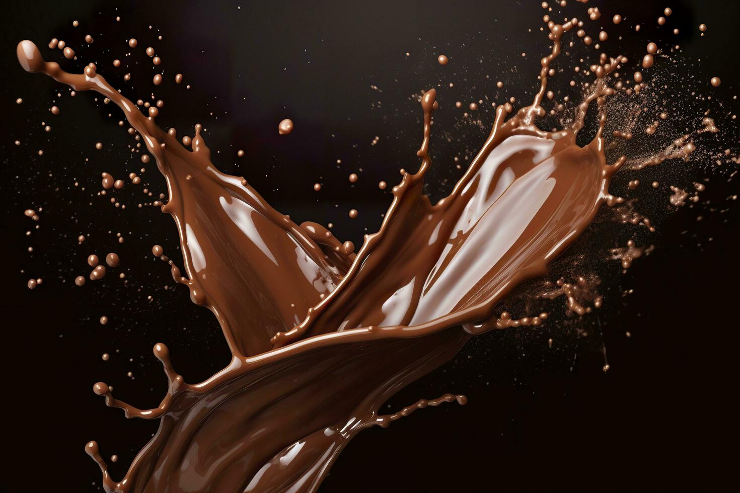 AI generated splash of chocolate or Cocoa. Generative AI photo