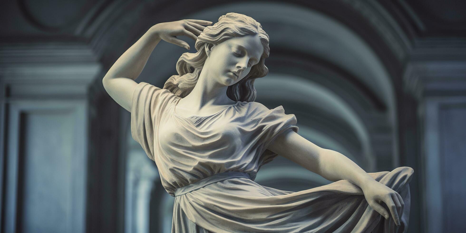 AI generated Marble statue of a ballerina. Generative AI photo