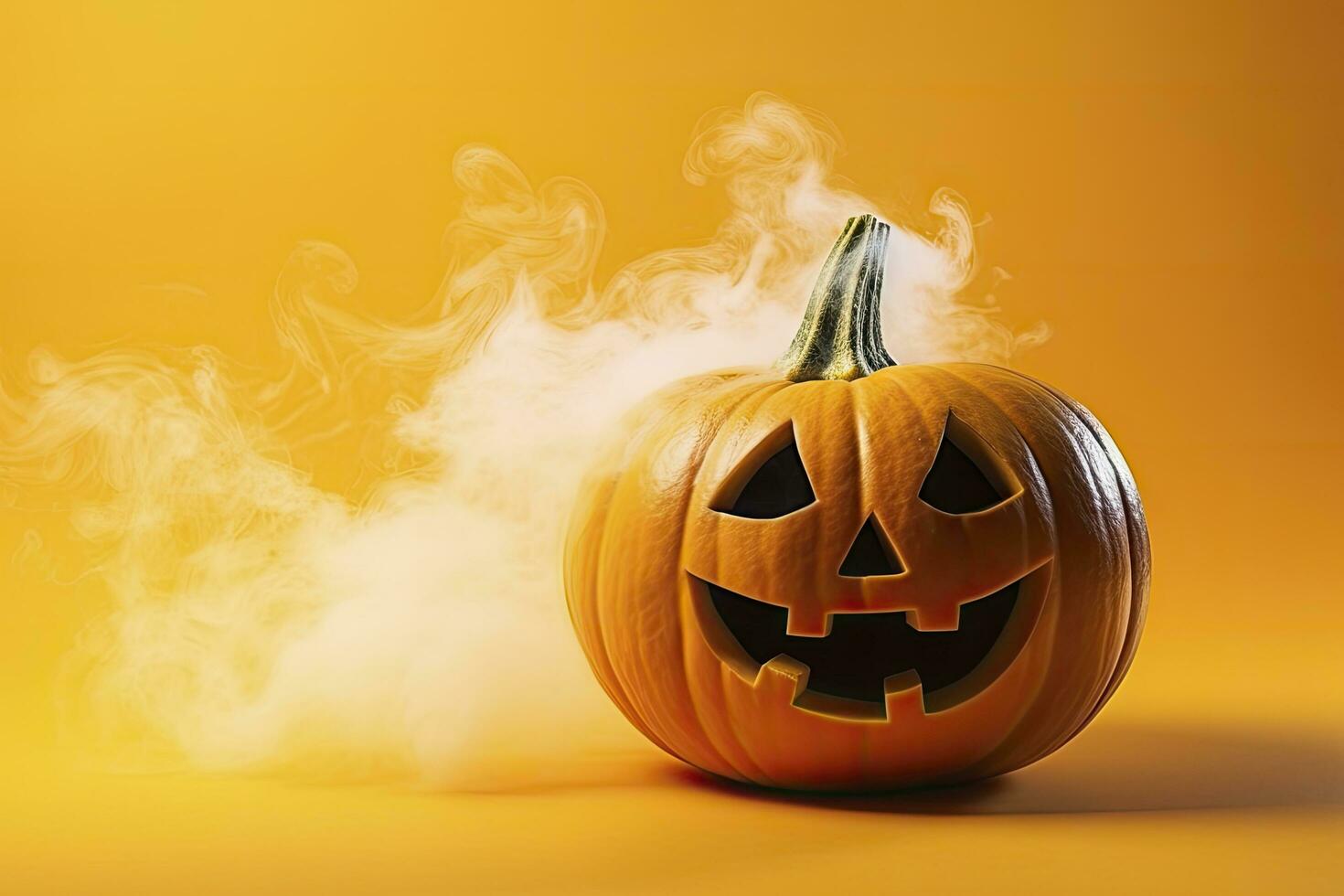AI generated Halloween pumpkin with steam. AI Generated photo