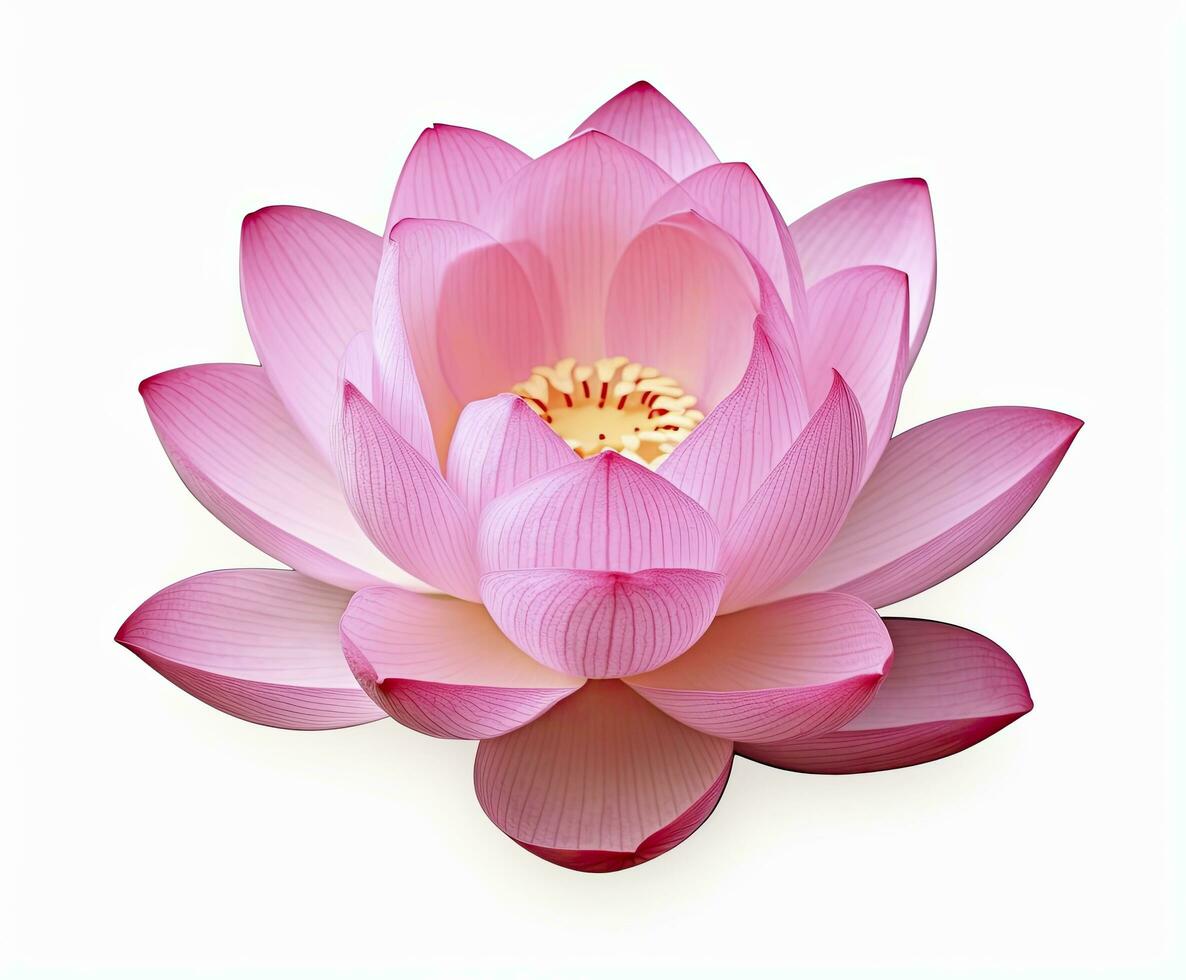 AI generated Lotus flower on white background. AI Generated photo