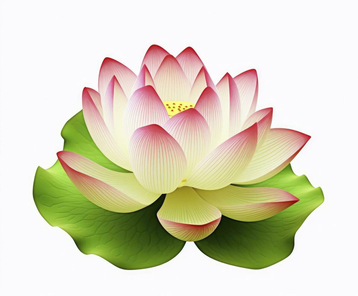 AI generated Lotus flower on white background. AI Generated photo