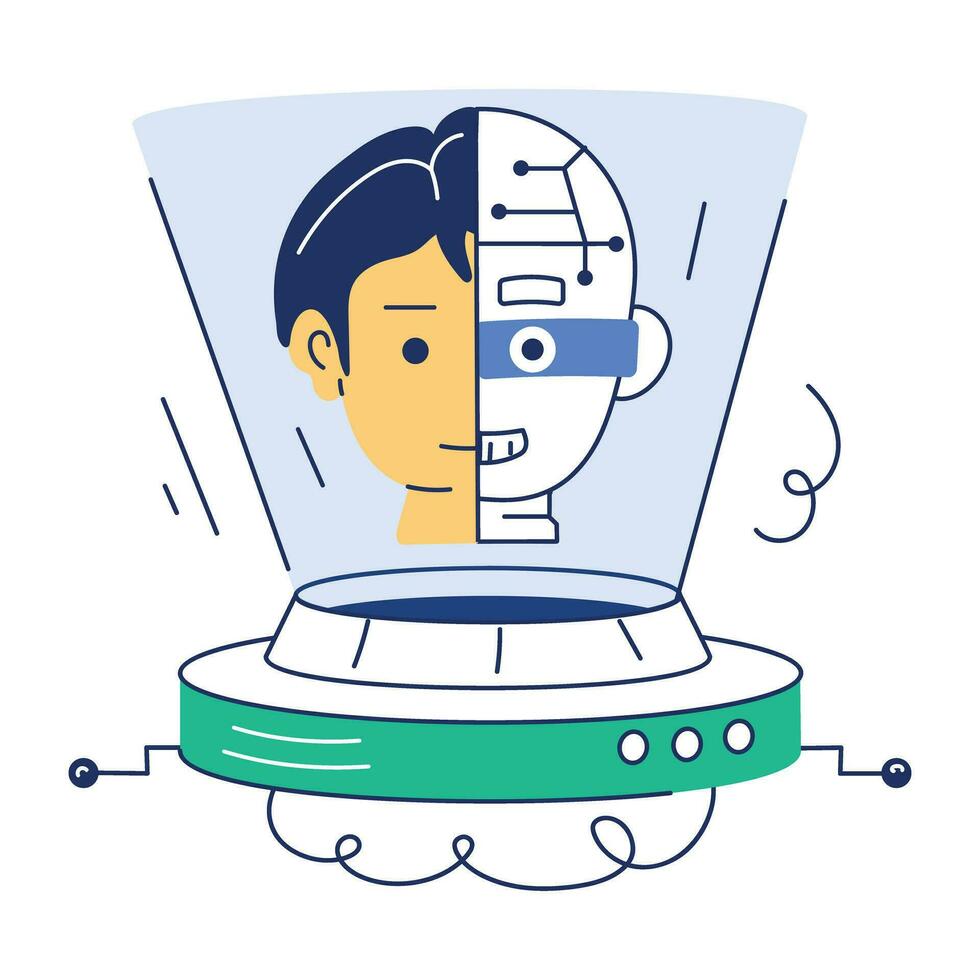 AI Hand Drawn Illustration vector