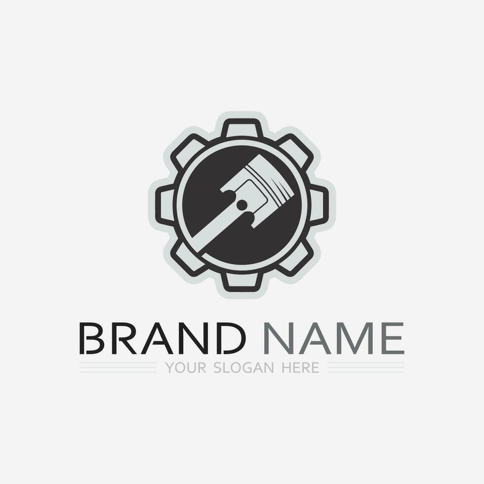 machine  engine and heavy equipment logos design icon sign vector illustration