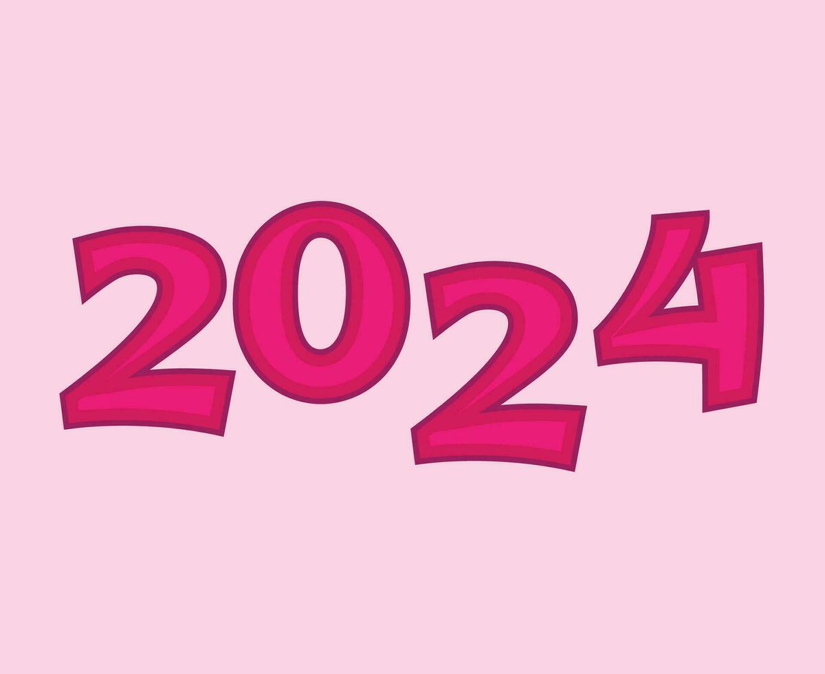 2024 Happy New Year Abstract Pink Graphic Design Vector Logo Symbol Illustration