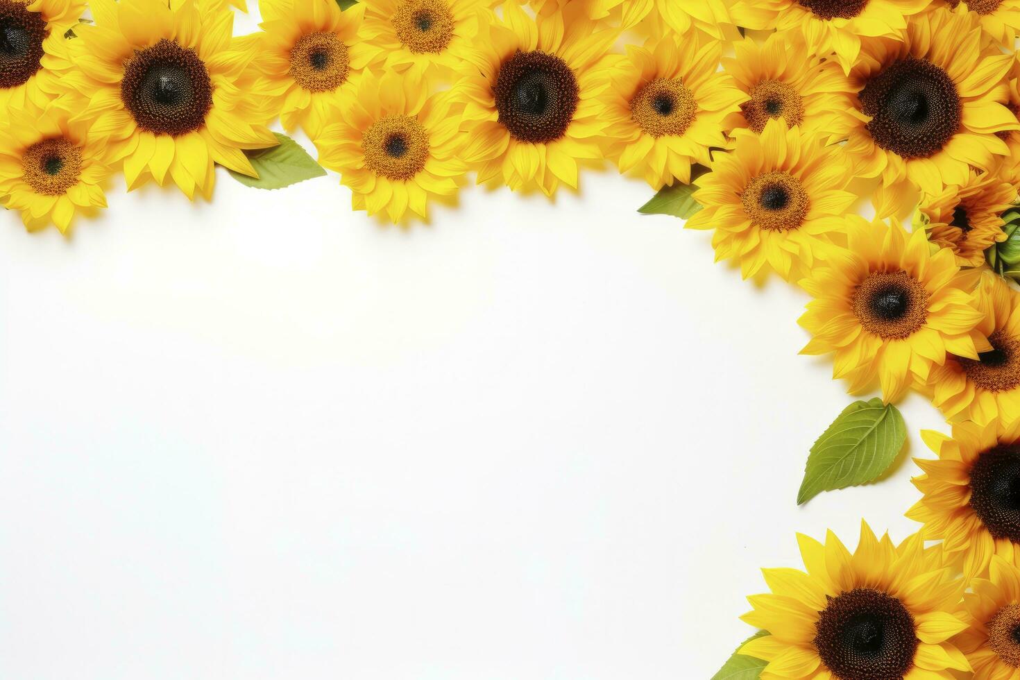 AI generated Sunflower Background with copy shape. AI Generated photo