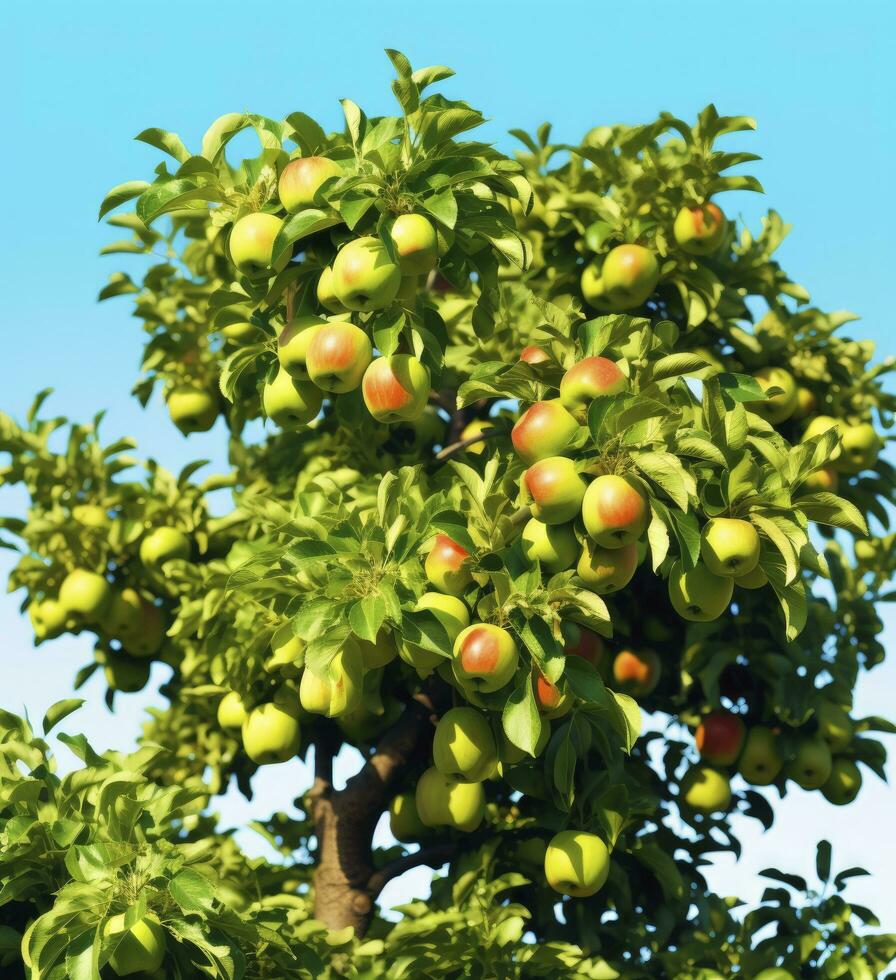 AI generated A beautiful green apple tree. AI Generated photo