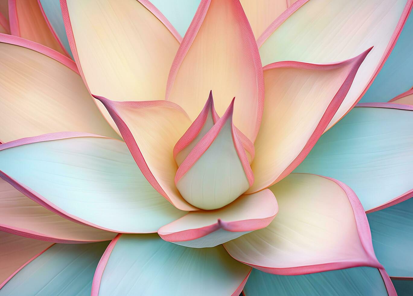 AI generated Agave leaves in trendy pastel colors for design backgrounds. AI Generated photo