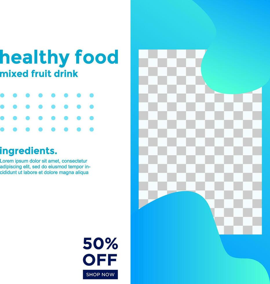 HEALTHY FOOD PROMOTION AND OFFER DISCOUNT PROMOTION. SOCIAL MEDIA TEMPLATE BANNER BACKGROUND DESIGN VECTOR