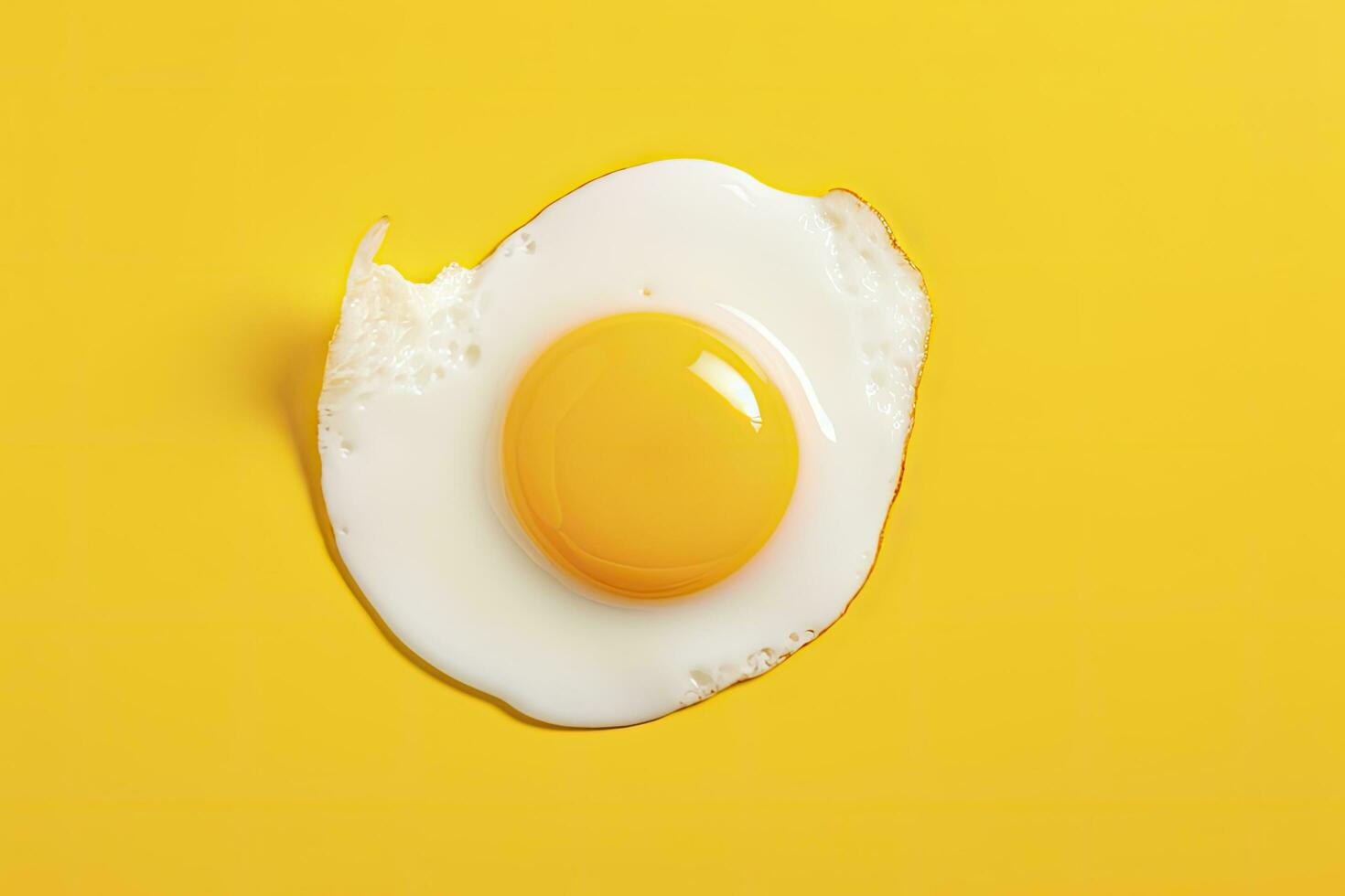 AI generated Fried egg on a yellow background. AI Generated photo