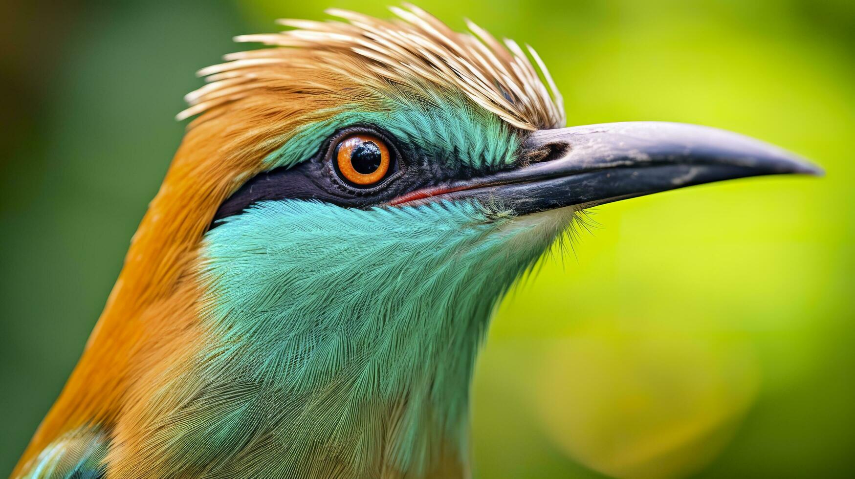 AI generated Turquoise Browed Motmot in vibrant colors. Generative AI photo