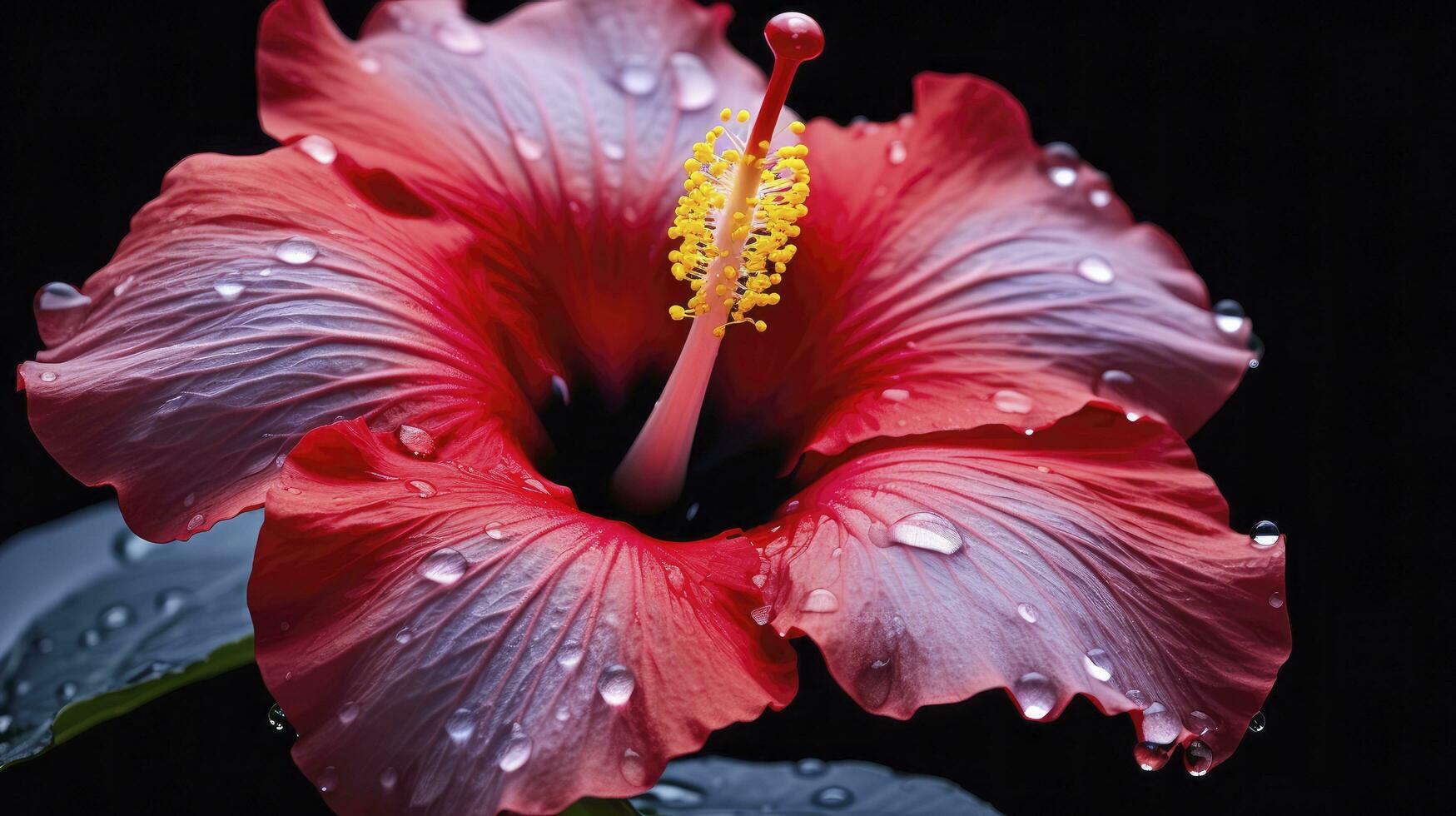 AI generated A hibiscus flower with a black background.AI Generated. photo