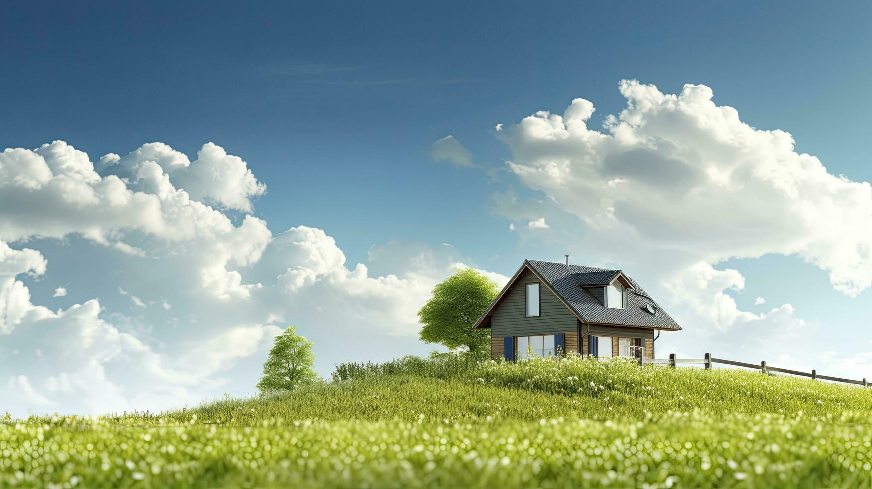 AI generated Green and environmentally friendly housing concept. AI Generated photo