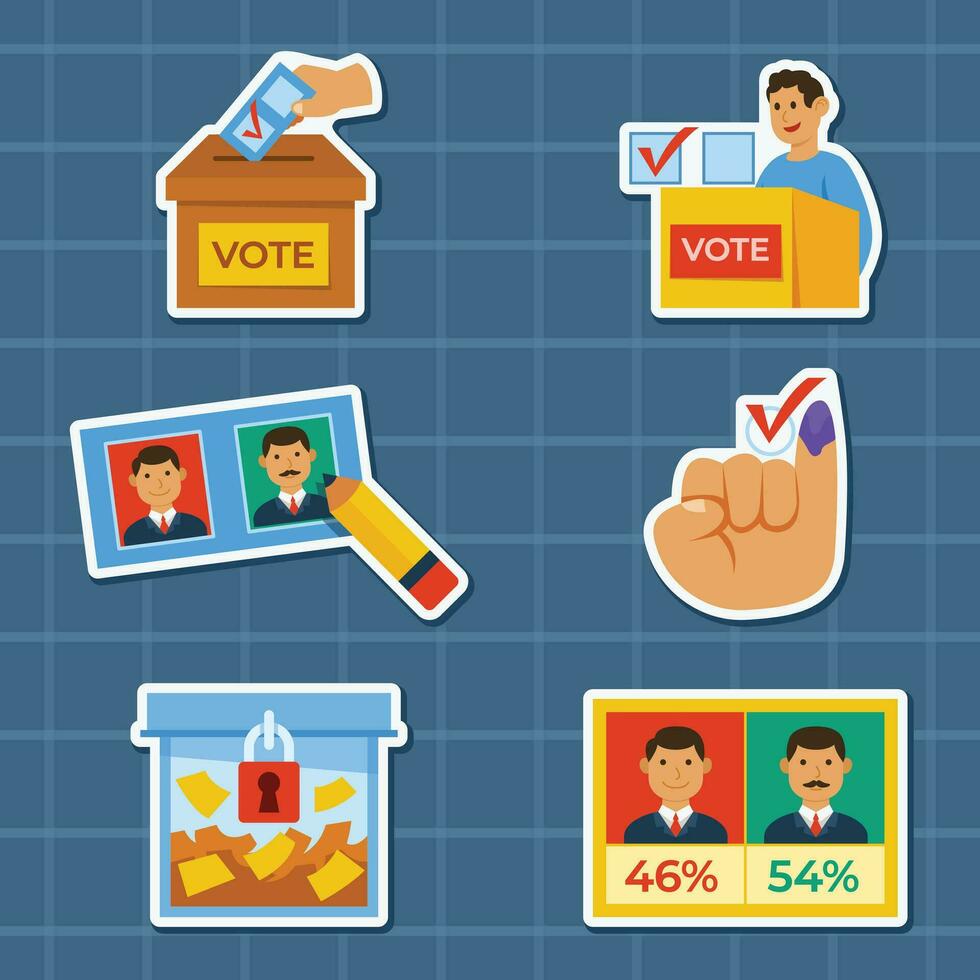 National Election Element Activities Stckers vector