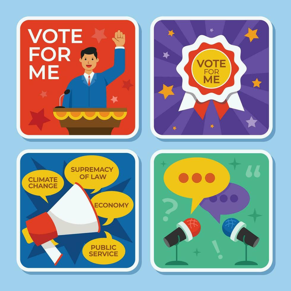 Election Campaign Activity Element Sticker vector