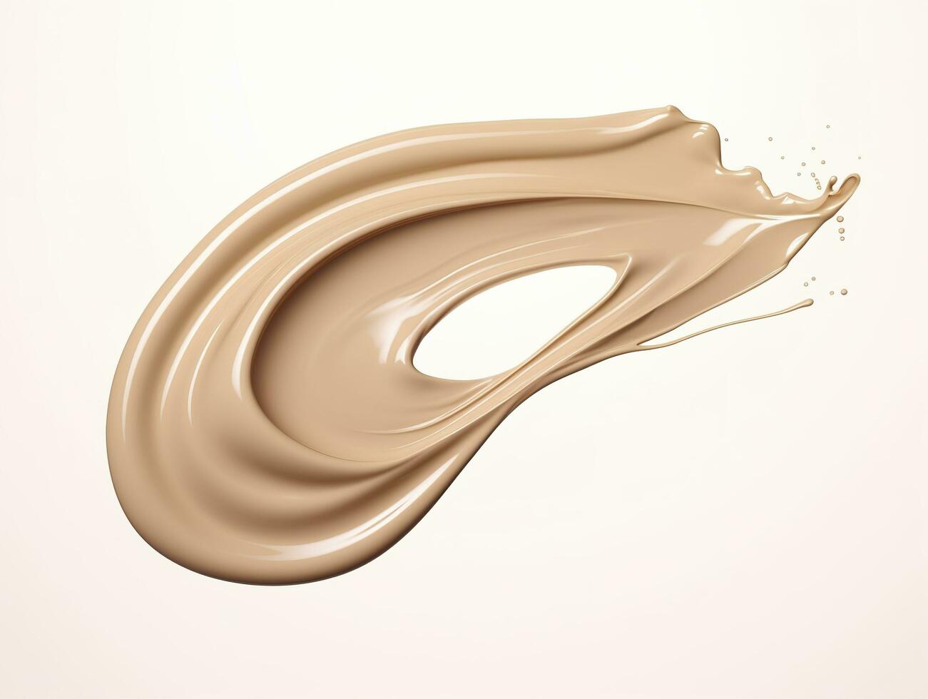 AI generated Liquid foundation splash element, fluid cosmetic cream 3d rendering. AI Generated photo