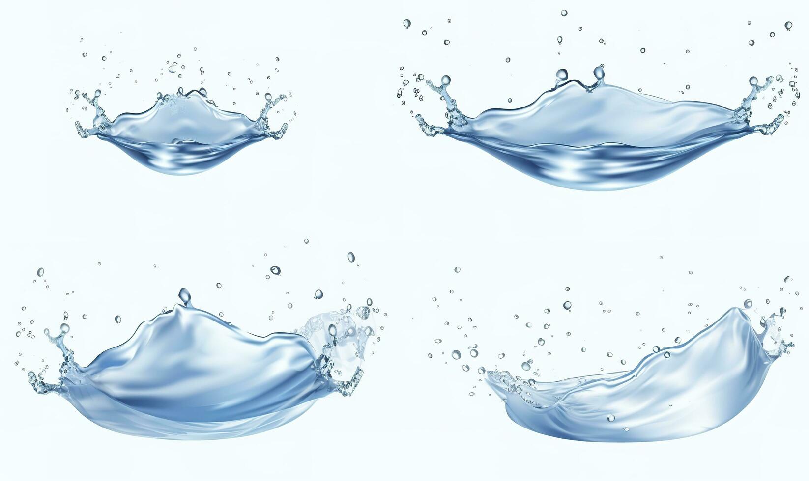 AI generated The water crown splashes with drops.Generative AI photo