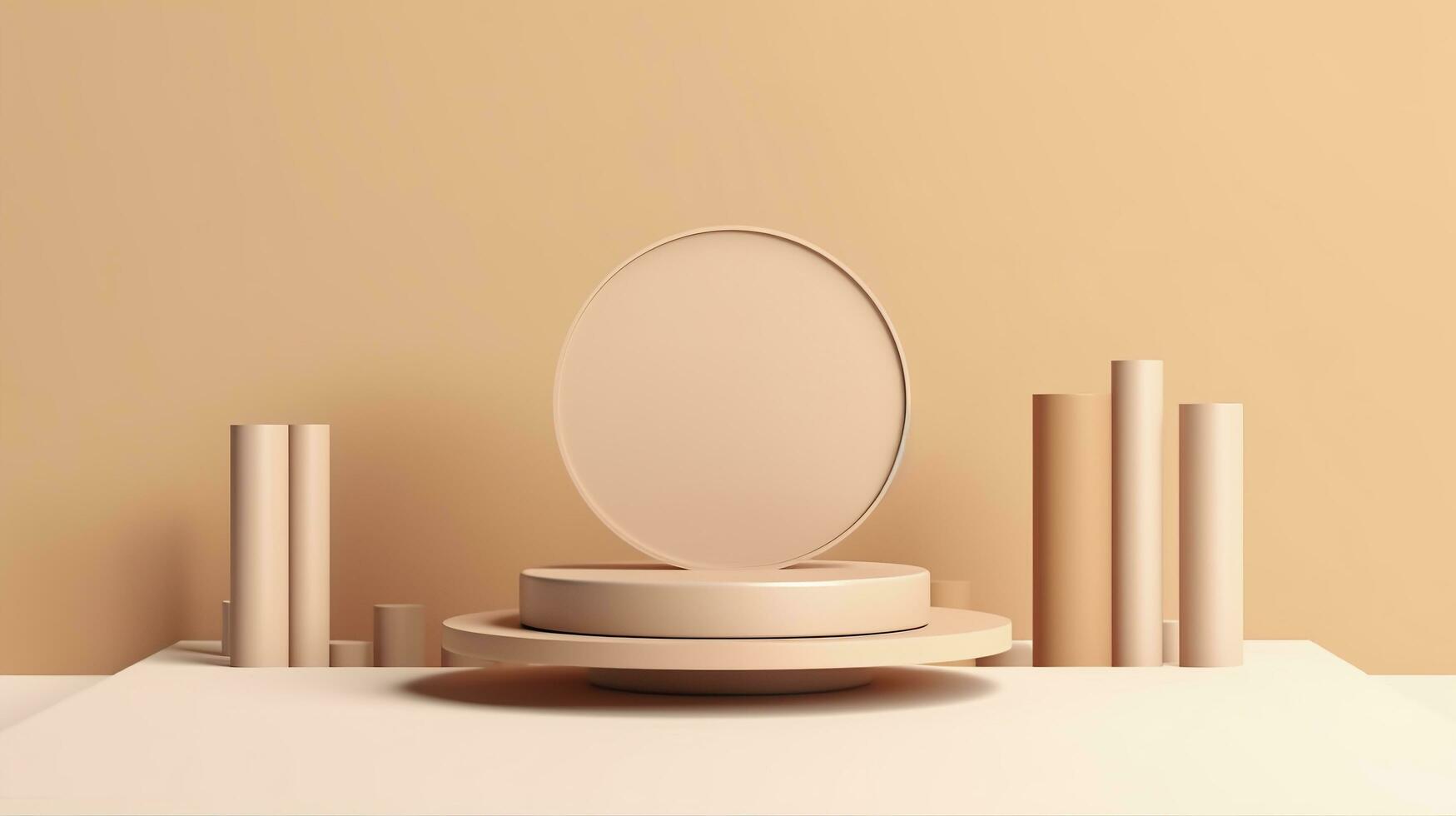 AI generated Podium with a parametric background. Stage showcase on pedestal display, 3d rendering. AI Generative photo