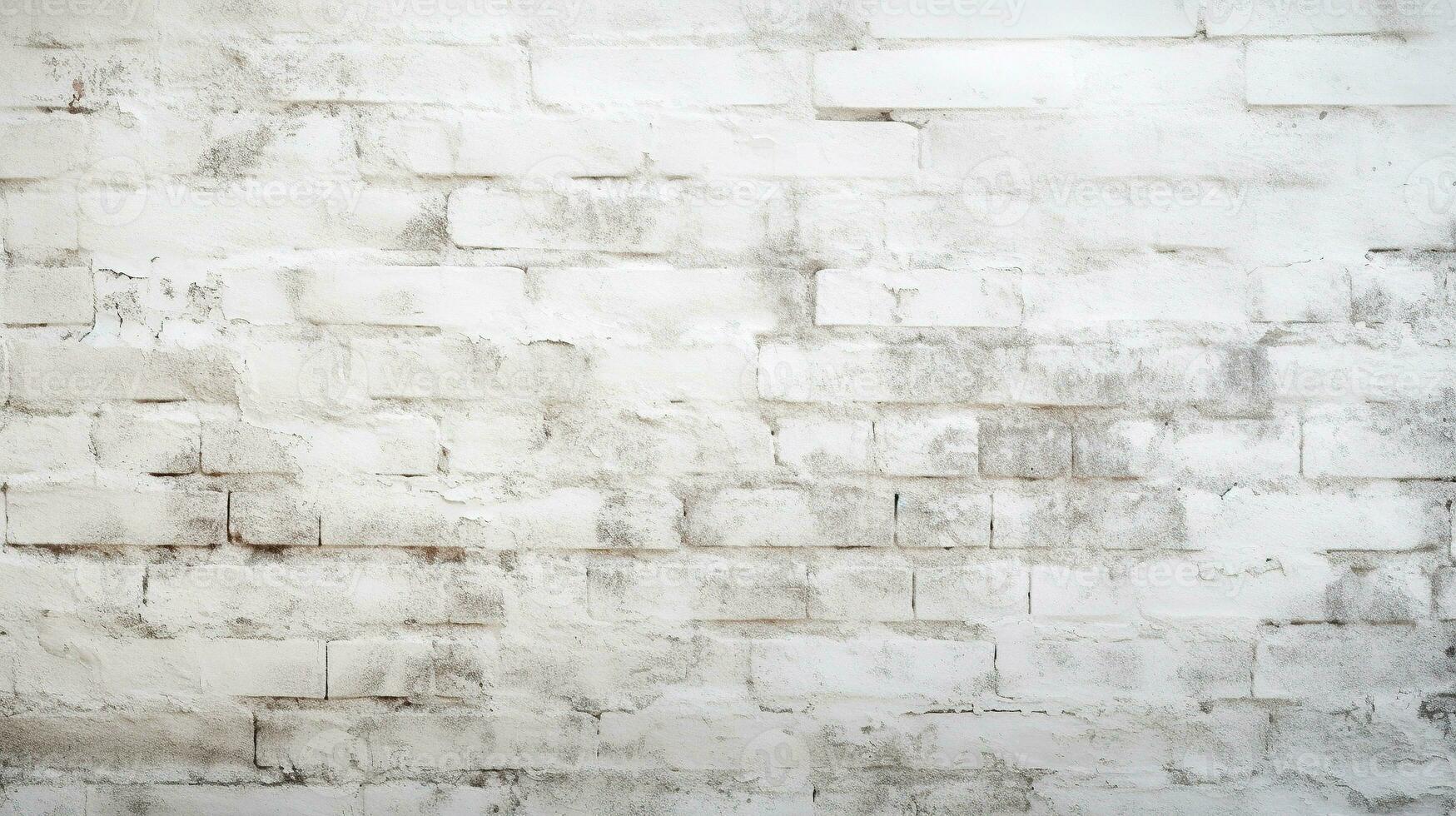 AI generated White exterior texture of an old brick wall. Brick. Old white brick wall background texture. Old white brick wall as a background texture close up. photo