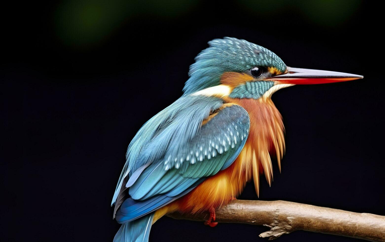 AI generated The common kingfisher wetlands bird colored feathers from different birds. Generative AI photo