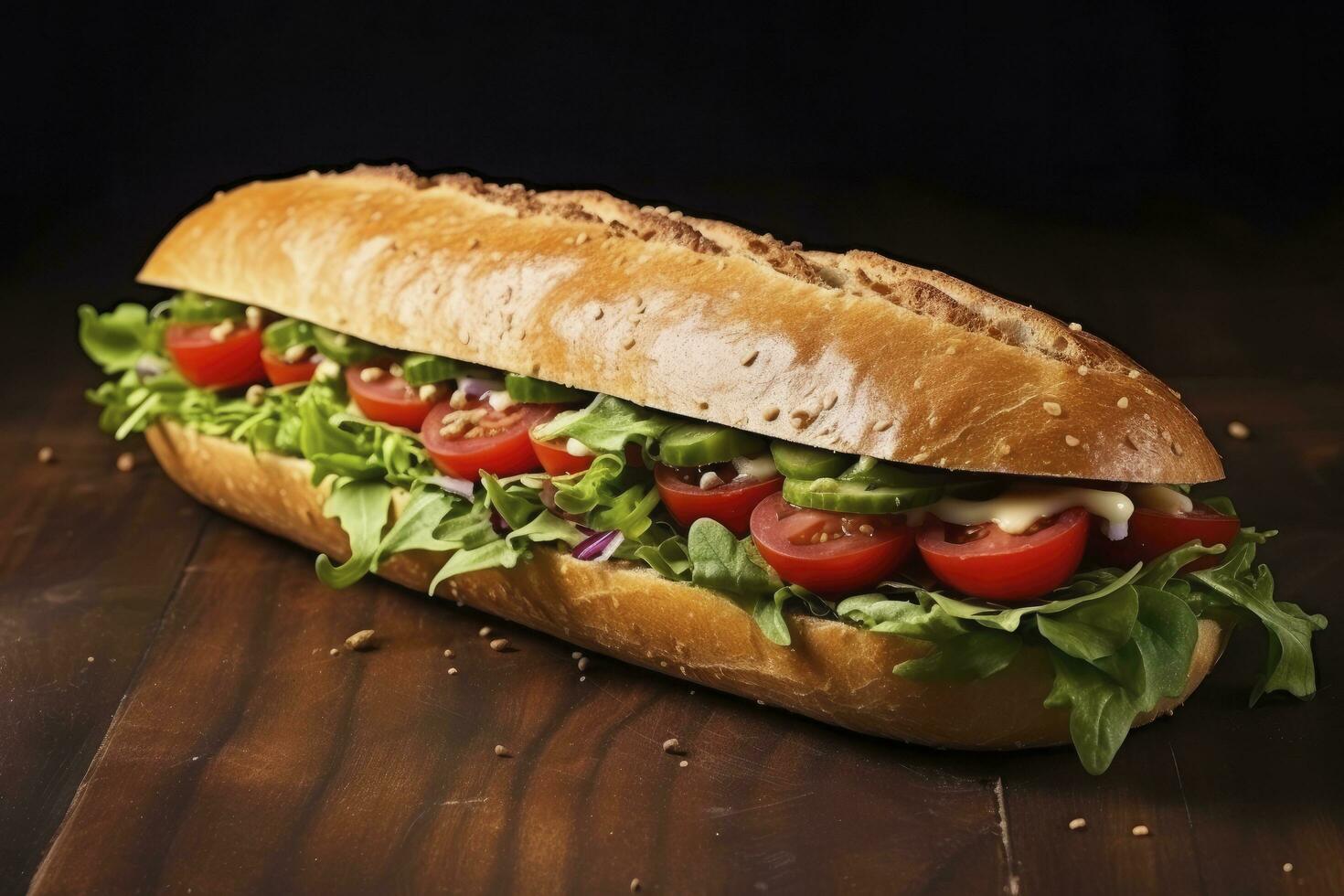 AI generated A Gourmet sandwich. AI Generated photo
