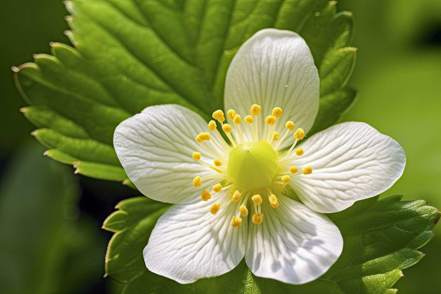 ai generado fresa flor. ai generado foto