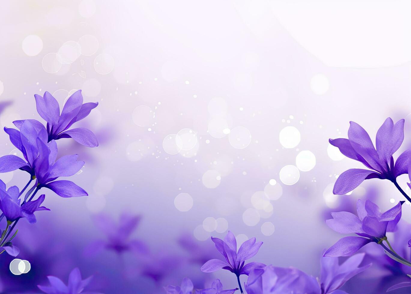 AI generated Abstract spring background with purple flowers. AI Generated photo