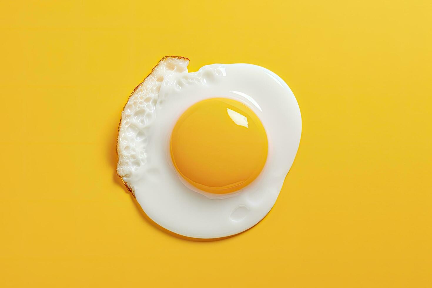 AI generated Fried egg on a yellow background. AI Generated photo