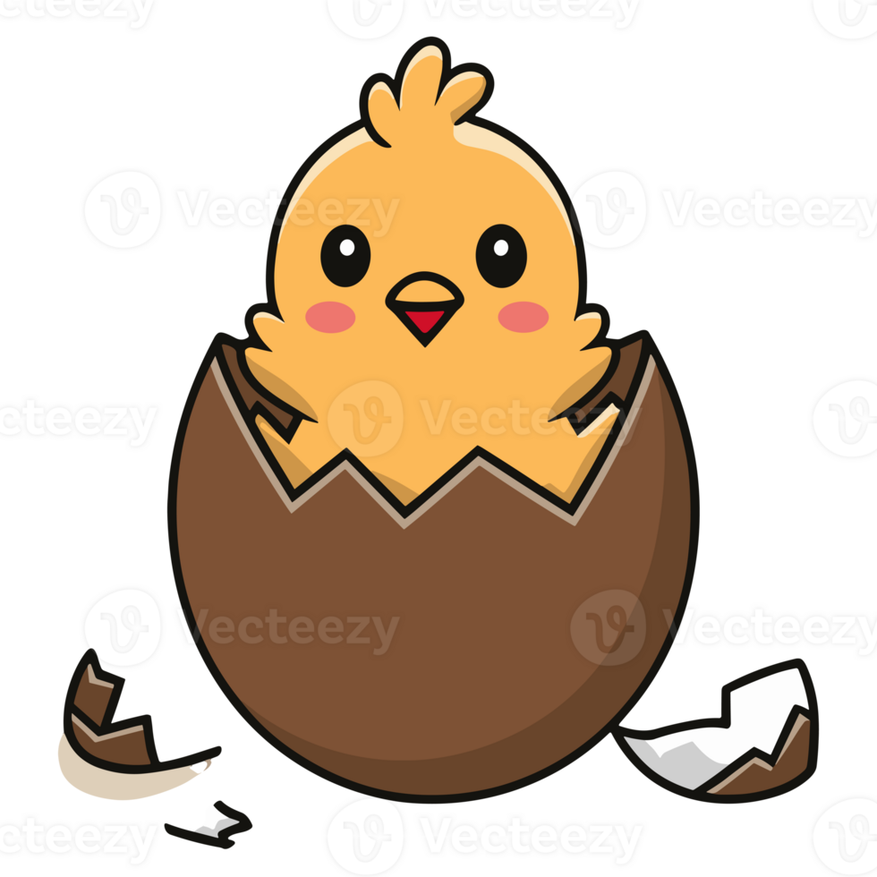AI generated chick hatching from an egg Easter graphics png