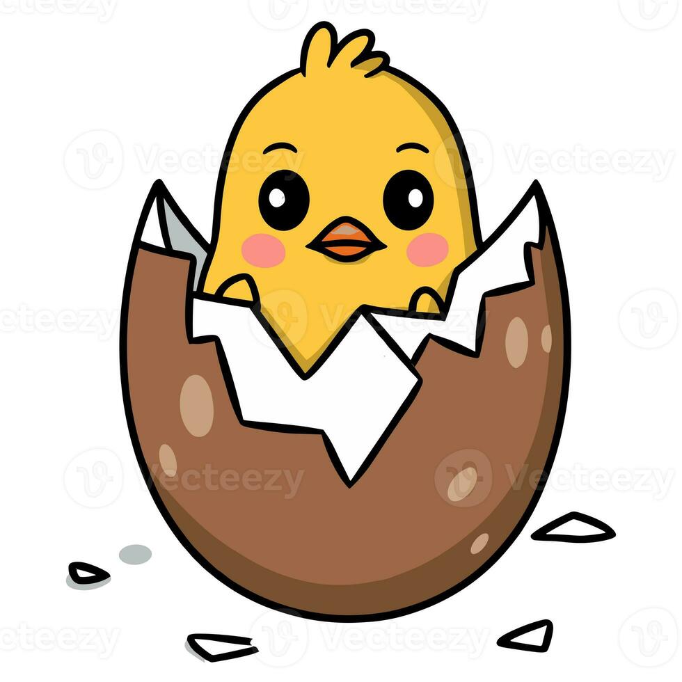 AI generated chick hatching from an egg Easter graphics photo