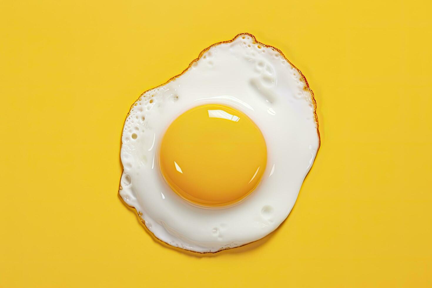 AI generated Fried egg on a yellow background. AI Generated photo