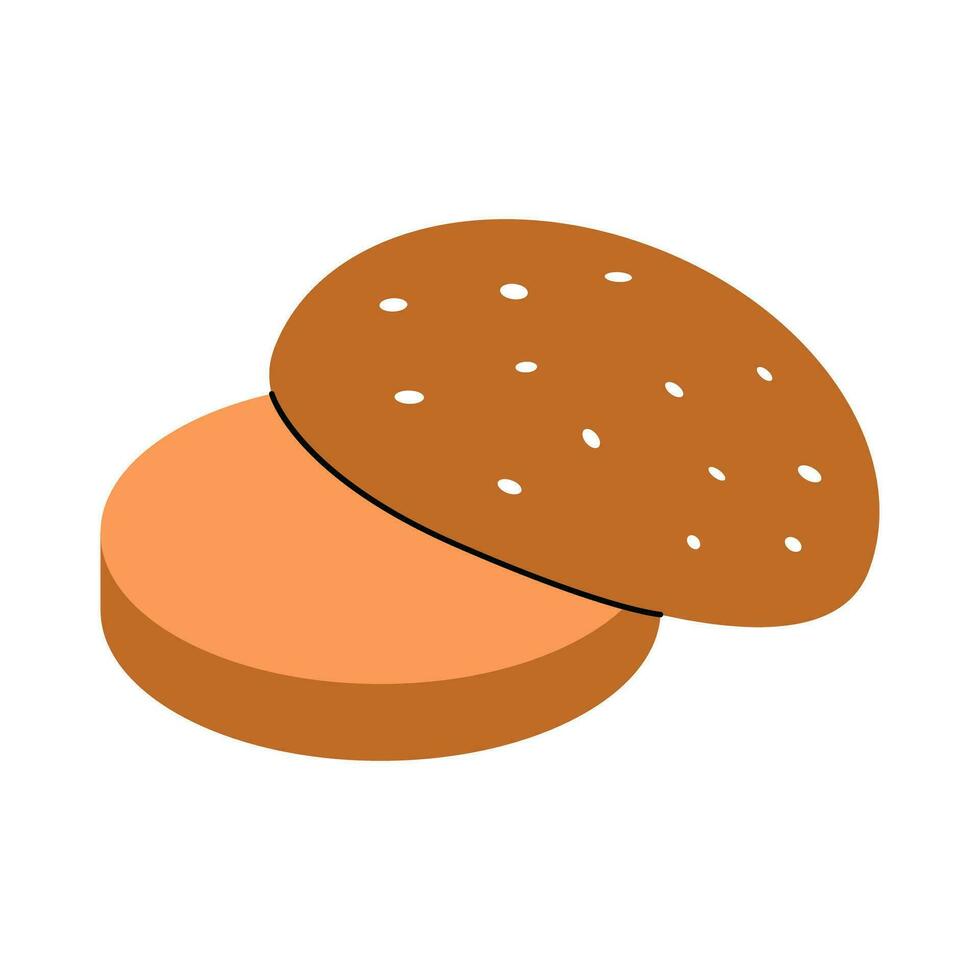 Burger bun flat vector