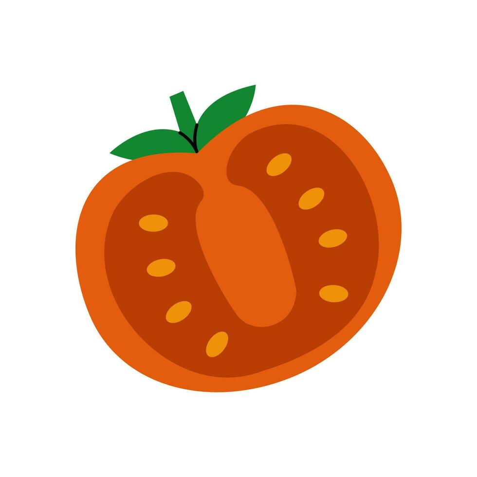 tomate rebanada plano vector