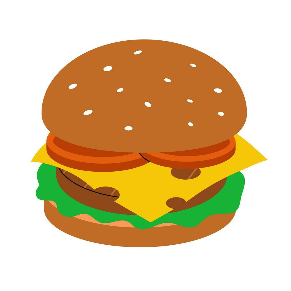 Burger with cheese vector