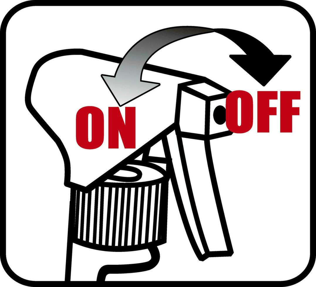 Open and close liquid detergent spray gun. Isolated symbol in black and white vector