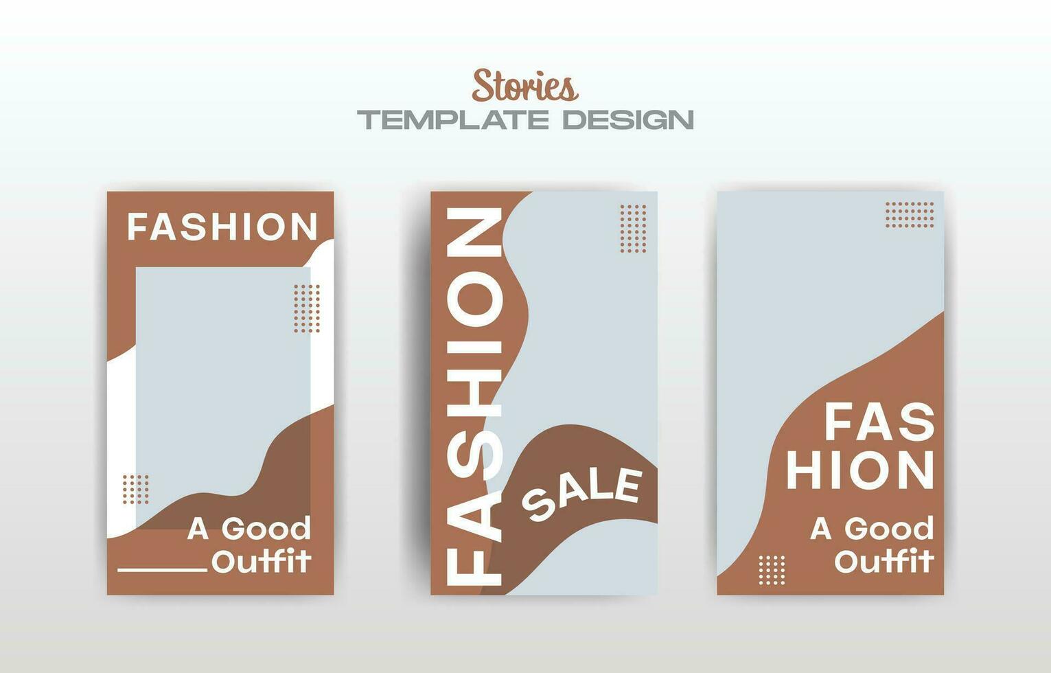Set of fashion social media story template vector