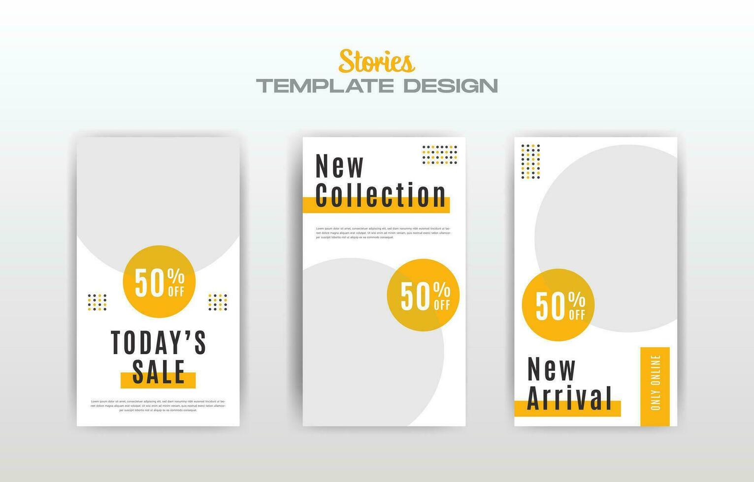 Set of fashion social media story template vector