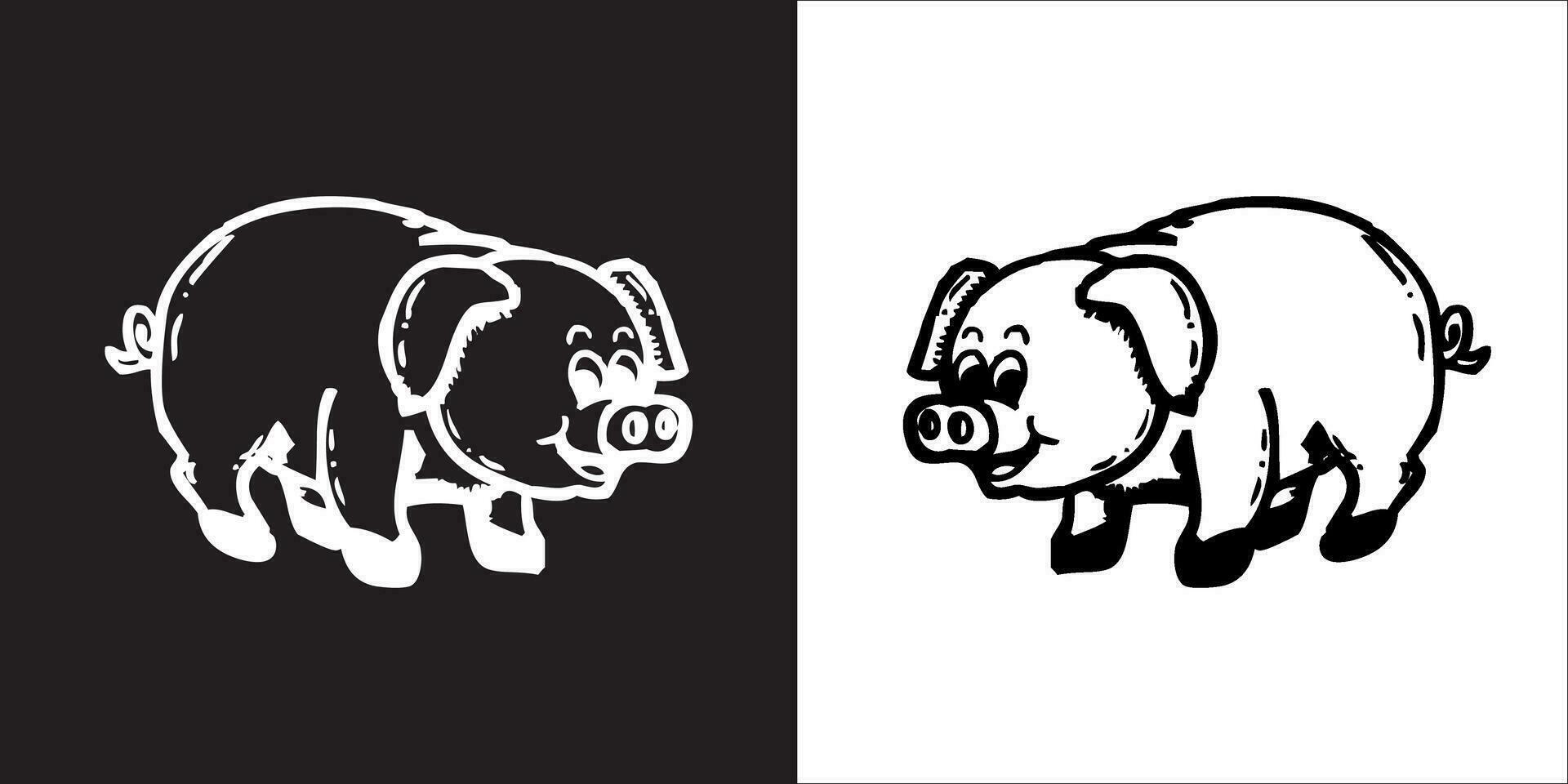 Illustration vector graphics of pig icon