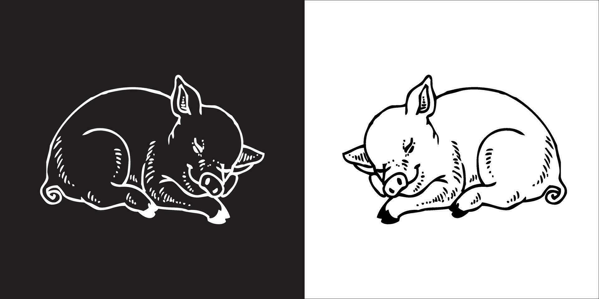 Illustration vector graphics of pig icon