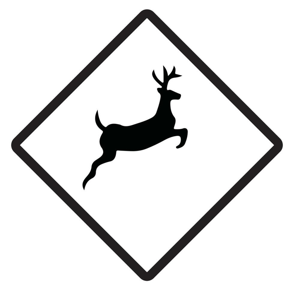 Deer black and white logo vector