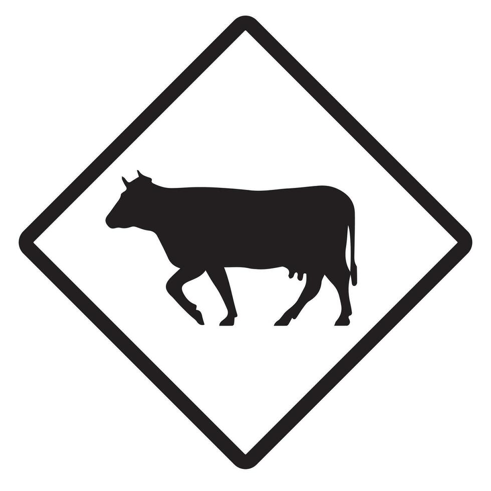 Cattle black and white sign vector