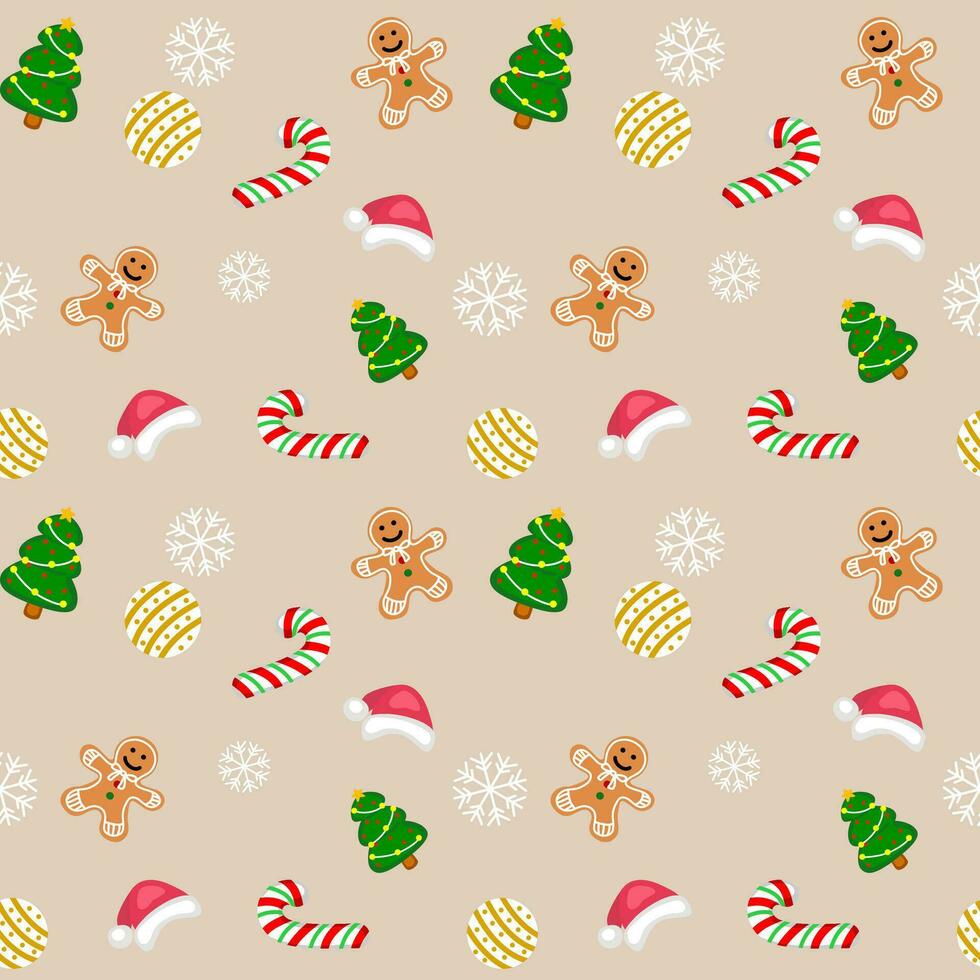 Seamless background in light brown color, Christmas vector