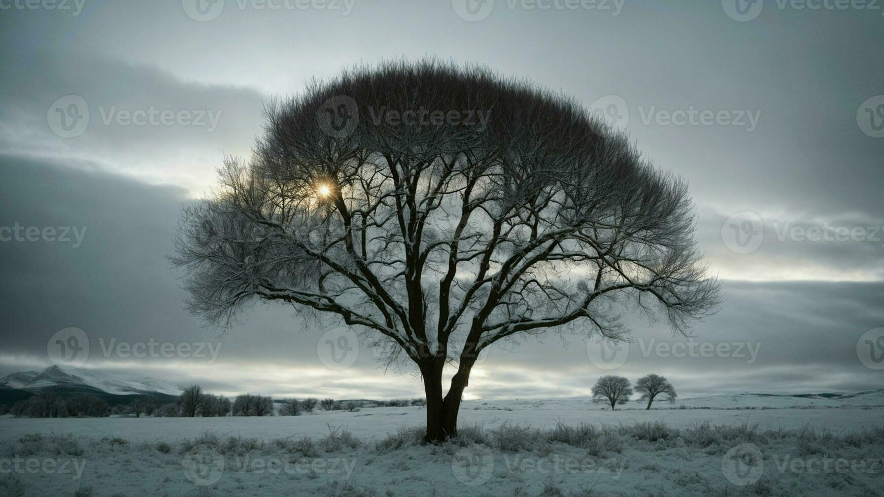 AI generated Explain the unique adaptations of a particular species of tree to survive the harsh winter conditions, considering both physical and physiological aspects. photo