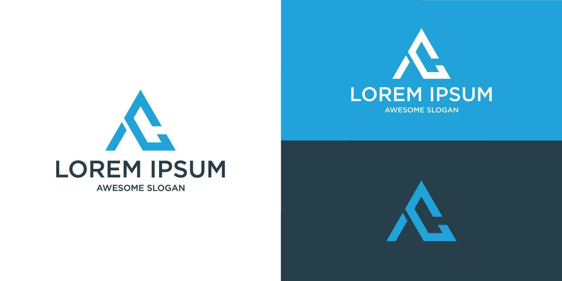 initials letter ac triangle logo icon design Vector design template inspiration
