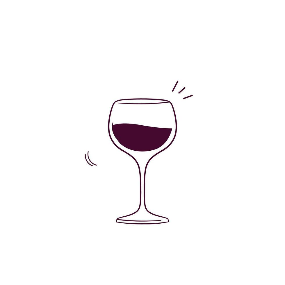 mano dibujado ilustración de vino vaso icono. garabatear vector bosquejo ilustración