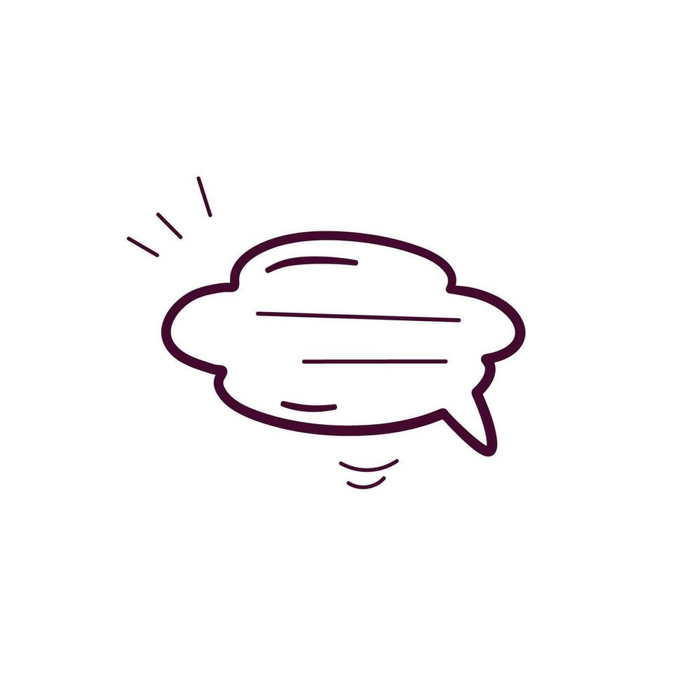 Hand Drawn illustration of speech bubble icon. Doodle Vector Sketch Illustration