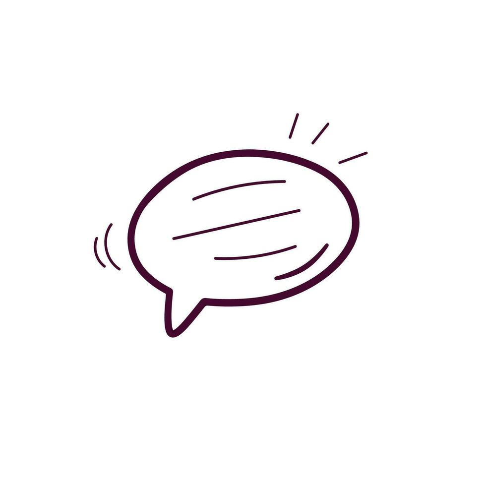 Hand Drawn illustration of speech bubble icon. Doodle Vector Sketch Illustration