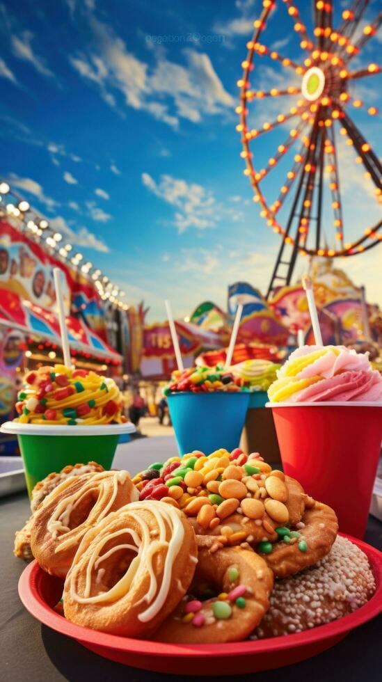 AI generated Capture the excitement of carnival cuisine photo