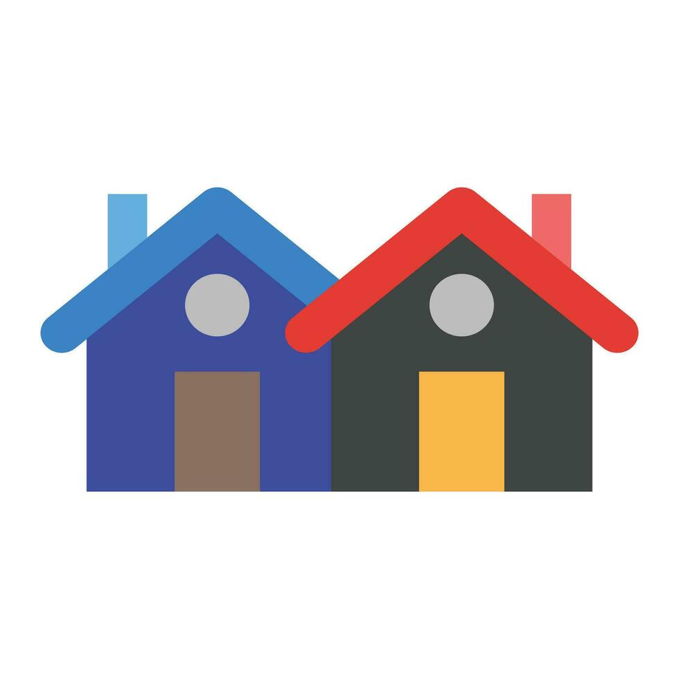 Residential Area Vector Flat Icon For Personal And Commercial Use.